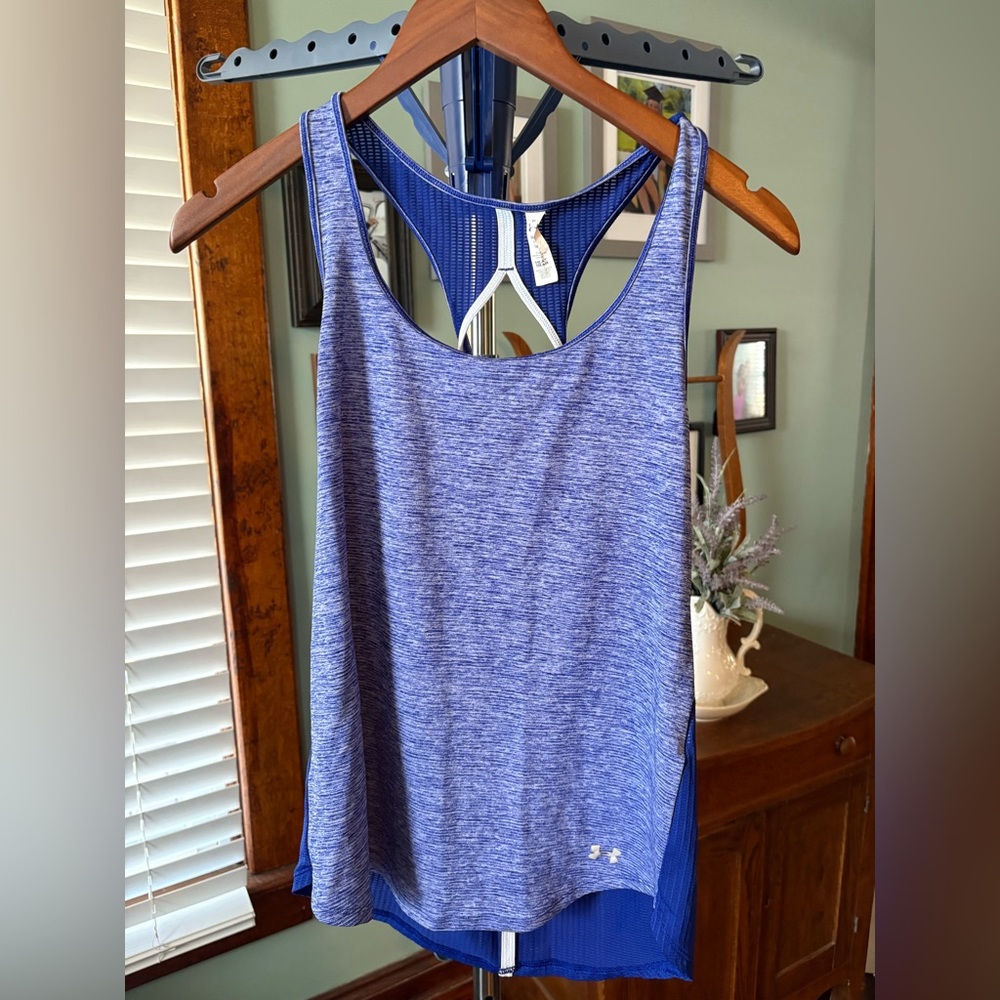 Under Armour Blue Heathered Racerback Tank